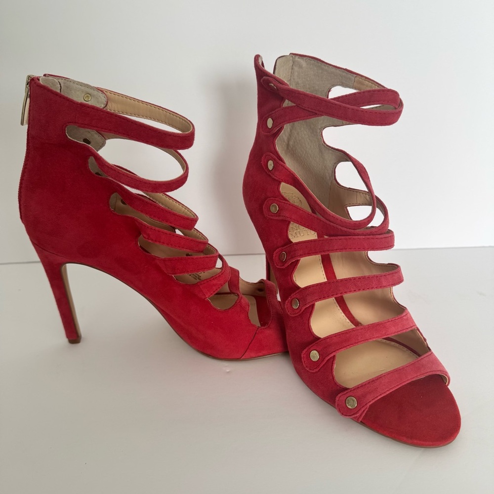 Vince Camuto Red Strappy Heels - 4”